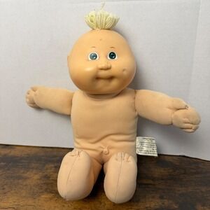 Cabbage Patch Kids Doll Vintage 1984 Coleco Blonde Yarn Hair Green Eyes Dimple